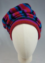 Draped Turban in Retro Gem Tone Sweater Stripe
