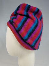 Draped Turban in Retro Gem Tone Sweater Stripe
