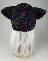 Cat-Bat Hat in Rainbow Black