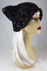 Cat-Bat Hat in Rainbow Black