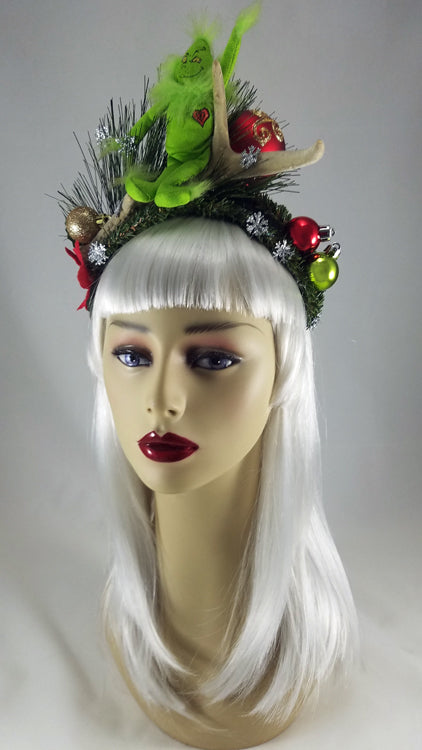 Grinch & Antler Fascinator