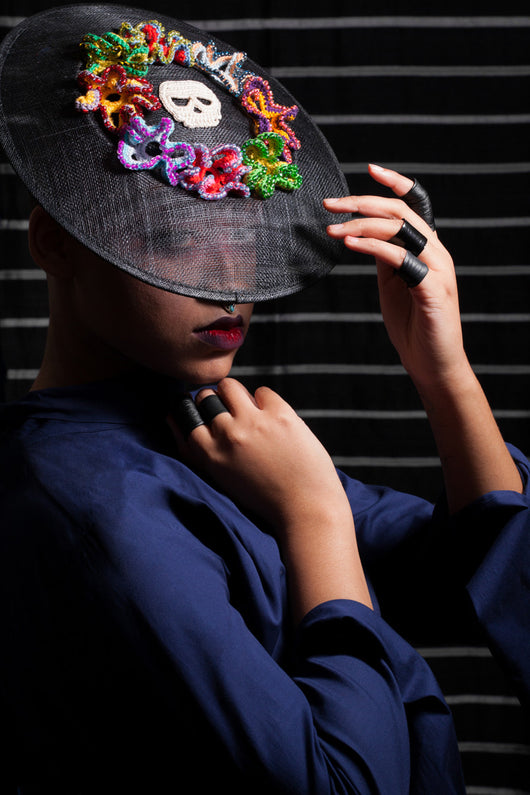 Black Persephone Tilt Hat