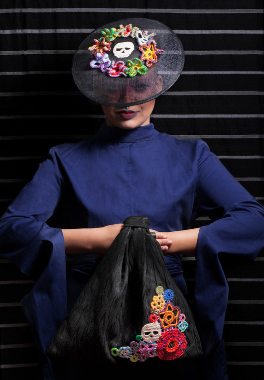 Black Persephone Moire Handbag