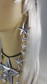 Silver Stars Upon Stars Fascinator Crown