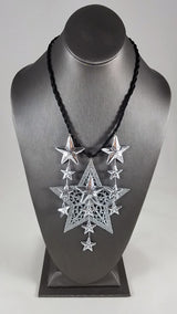 Silver Stars Upon Stars Fascinator Crown