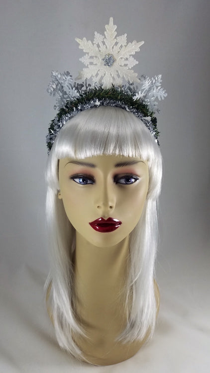 Snowflake Trio Winterland Tiara Fascinator