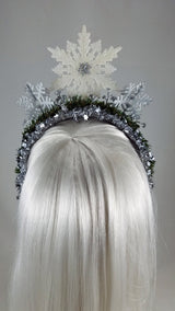 Snowflake Trio Winterland Tiara Fascinator