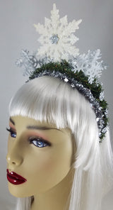 Snowflake Trio Winterland Tiara Fascinator
