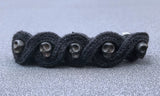 Skull Lucet Cord Hair Barrette in Red or Black