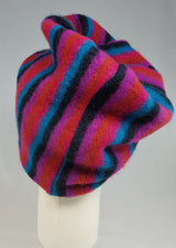 Draped Turban in Retro Gem Tone Sweater Stripe