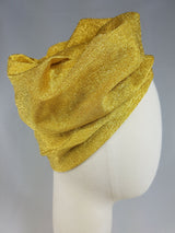 Draped Turban in Retro Gold Lurex Fabric