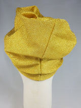 Draped Turban in Retro Gold Lurex Fabric