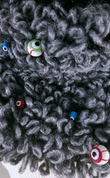 Evil Eye Grey Loop Capelet Sweater OOAK