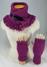 The Sexy Electric Violet Fingerless Gloves OOAK Handknit
