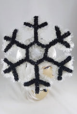 XL Black Snowflake Tilt Fascinator Headband